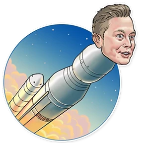 Стикер 12 из набора Elon Musk