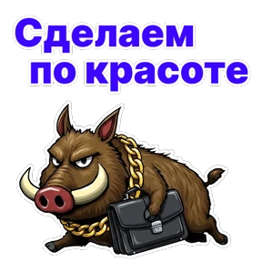 Стикер 24 из набора Кабан Кабаныч