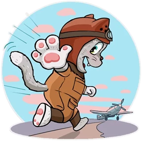 Стикер 13 из набора Kamikaze Cat