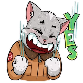Стикер 18 из набора Kamikaze Cat