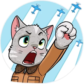 Стикер 23 из набора Kamikaze Cat