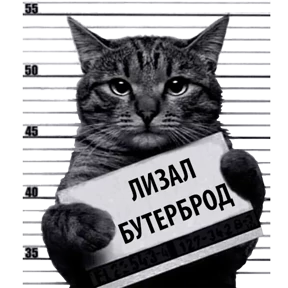 Стикер из набора Кот-рецидивист