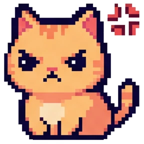 Стикер из набора Котик Пиксель