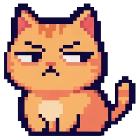 Стикер из набора Котик Пиксель