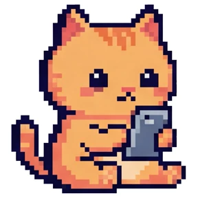 Стикер 14 из набора Котик Пиксель